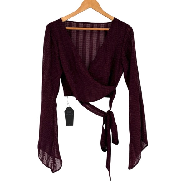 Disturbia Deep Purple Wrap Blouse - Picture 4 of 13